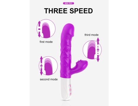 Wibrator- SiliconeTongue Vibrator, USB 10 Function - 2