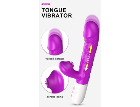 Wibrator- SiliconeTongue Vibrator, USB 10 Function - 3