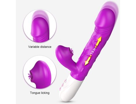 Wibrator- SiliconeTongue Vibrator, USB 10 Function - 7