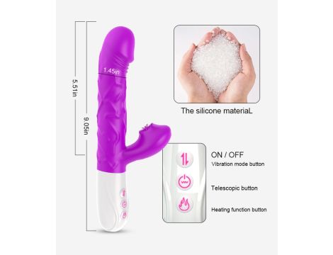 Wibrator- SiliconeTongue Vibrator, USB 10 Function - 8