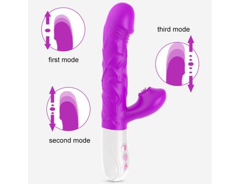 Wibrator- SiliconeTongue Vibrator, USB 10 Function - 9