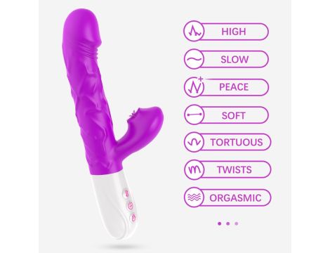 Wibrator- SiliconeTongue Vibrator, USB 10 Function - 10