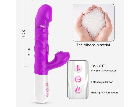 Wibrator- SiliconeTongue Vibrator, USB 10 Function - 11