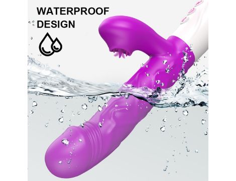 Wibrator- SiliconeTongue Vibrator, USB 10 Function - 12