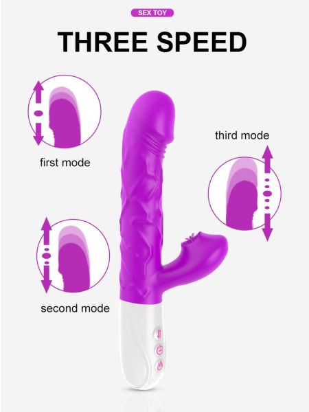 Wibrator- SiliconeTongue Vibrator, USB 10 Function - 2