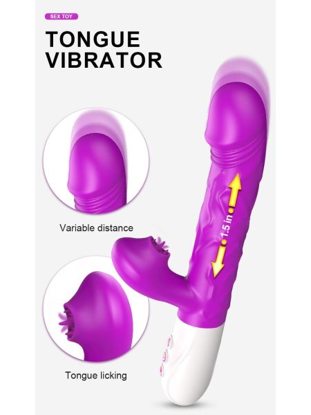 Wibrator- SiliconeTongue Vibrator, USB 10 Function - 3