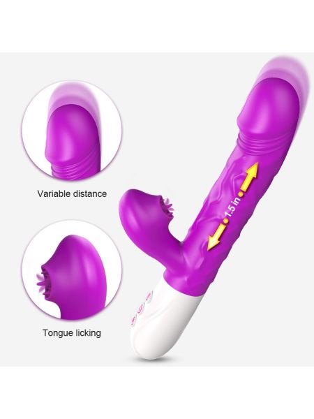 Wibrator- SiliconeTongue Vibrator, USB 10 Function - 7