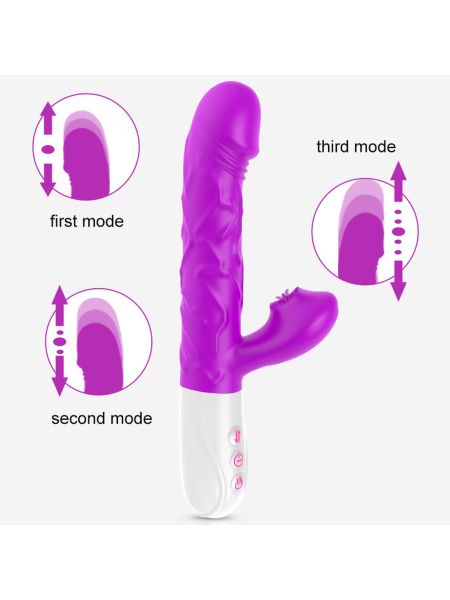 Wibrator- SiliconeTongue Vibrator, USB 10 Function - 9