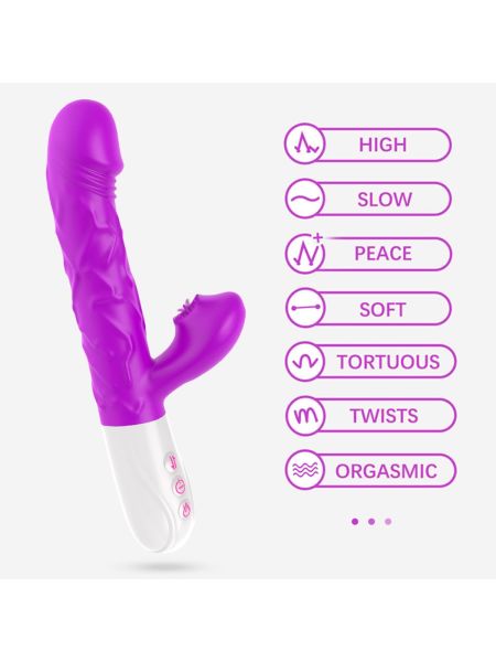 Wibrator- SiliconeTongue Vibrator, USB 10 Function - 10