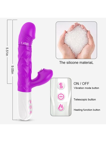 Wibrator- SiliconeTongue Vibrator, USB 10 Function - 11