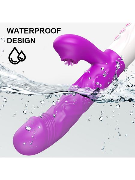 Wibrator- SiliconeTongue Vibrator, USB 10 Function - 12