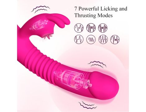 Wibrator- Silicone Vibrator USB 7 Powerful Licking and Thrusting Modes - 5