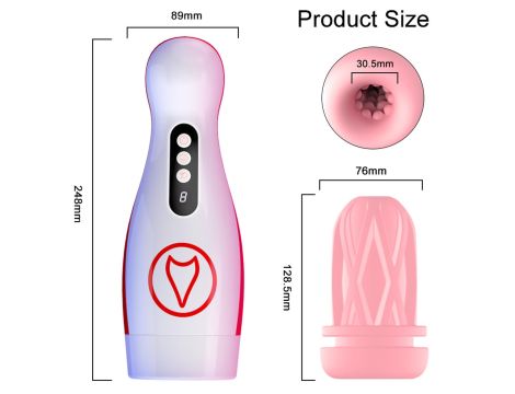 Masturbator - Vibrating  Masturbation Cup , 7 Suction Power, 7 Vibration Setting - 9