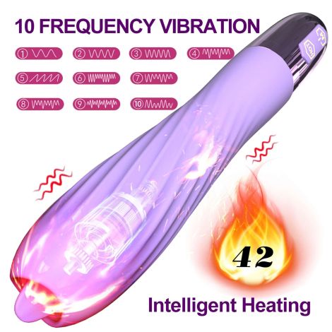 Wibrator-Silicone Vibrator USB, 10 vibration modes, Heating - 3