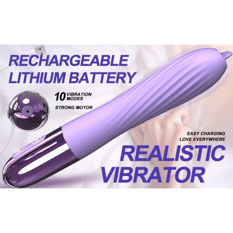 Wibrator-Silicone Vibrator USB, 10 vibration modes, Heating - 10