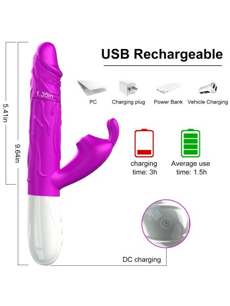 Wibrator-Silicone, Vibrator USB, 7 vibration modes, Heating - 5