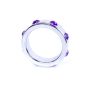 Pierścień-Metal Cock Ring with Purple Diamonds Large - 3