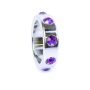 Pierścień-Metal Cock Ring with Purple Diamonds Large - 4