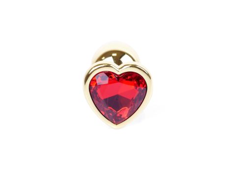 Plug-Jewellery Gold  Heart PLUG- Red