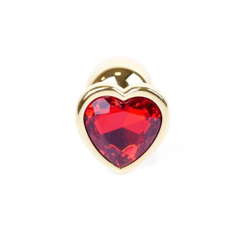 Plug-Jewellery Gold  Heart PLUG- Red