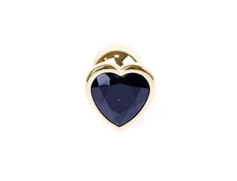 Plug-Jewellery Gold  Heart PLUG- Black