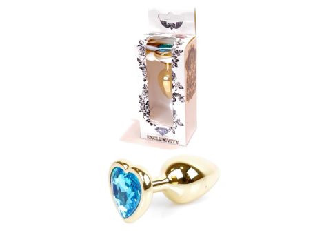 Plug-Jewellery Gold  Heart PLUG- Light Blue - 8