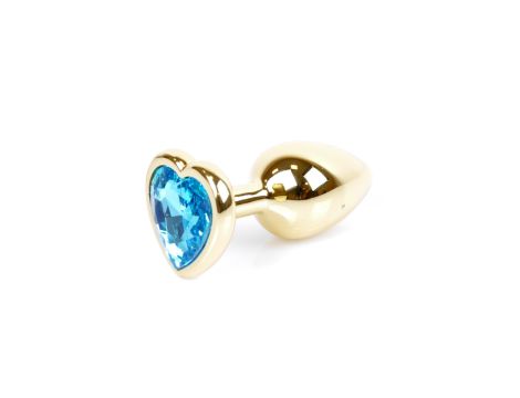 Plug-Jewellery Gold  Heart PLUG- Light Blue - 6