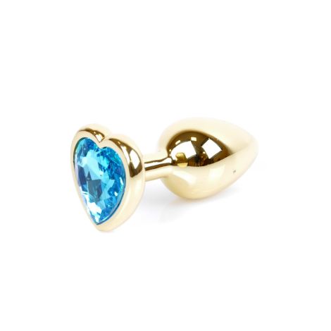 Plug-Jewellery Gold  Heart PLUG- Light Blue - 6