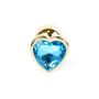 Plug-Jewellery Gold  Heart PLUG- Light Blue - 2