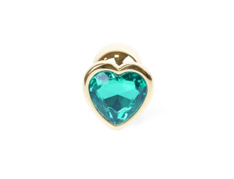 Plug-Jewellery Gold  Heart PLUG- Green