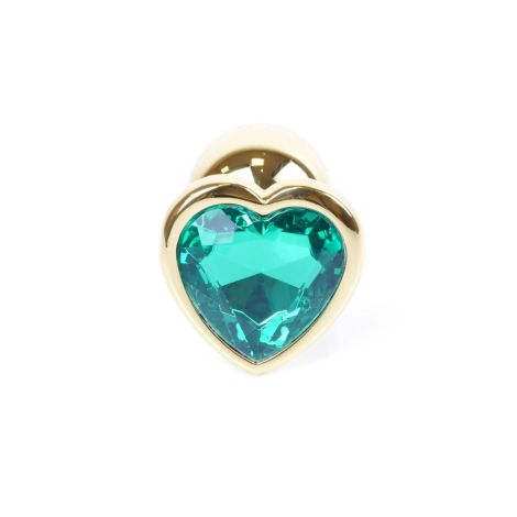 Plug-Jewellery Gold  Heart PLUG- Green