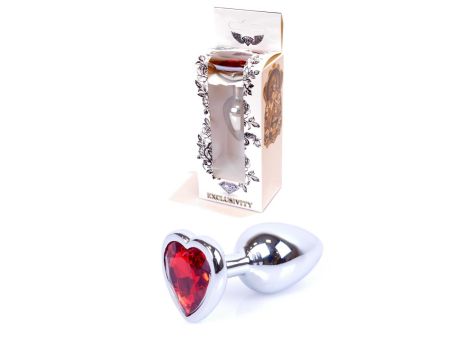 Plug-Jewellery Silver  Heart PLUG- Red - 8