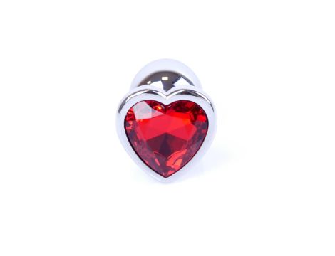 Plug-Jewellery Silver  Heart PLUG- Red