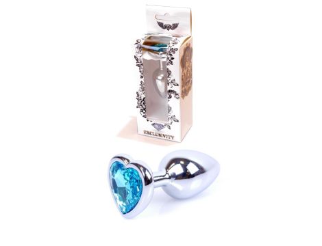 Plug-Jewellery Silver  Heart PLUG- Light Blue - 8