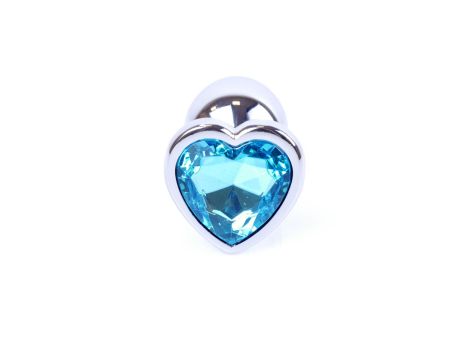 Plug-Jewellery Silver  Heart PLUG- Light Blue