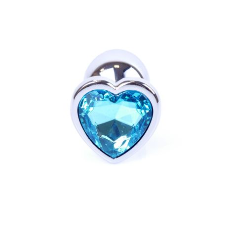 Plug-Jewellery Silver  Heart PLUG- Light Blue