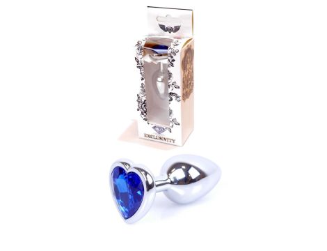 Plug-Jewellery Silver  Heart PLUG- Dark Blue - 8