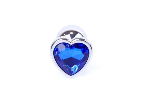 Plug-Jewellery Silver  Heart PLUG- Dark Blue