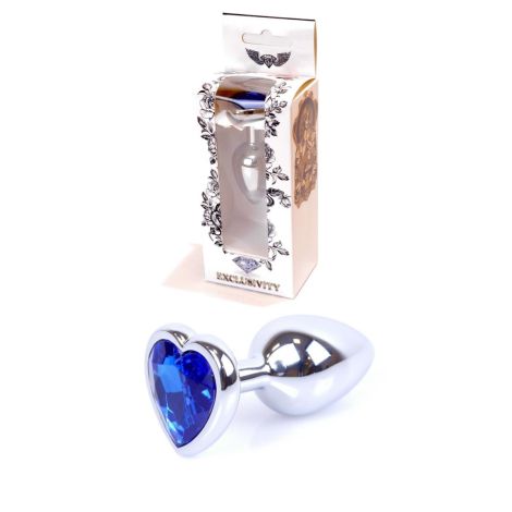 Plug-Jewellery Silver  Heart PLUG- Dark Blue - 8