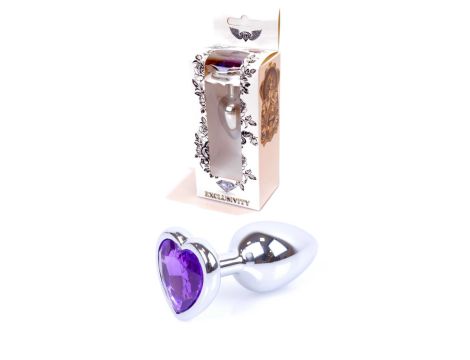 Plug-Jewellery Silver  Heart PLUG- Purple - 8