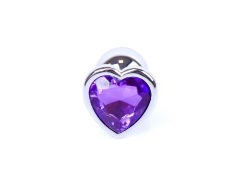 Plug-Jewellery Silver  Heart PLUG- Purple