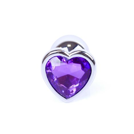 Plug-Jewellery Silver  Heart PLUG- Purple