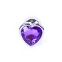 Plug-Jewellery Silver  Heart PLUG- Purple - 2