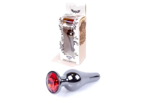 Plug-Jewellery Dark Silver BUTT PLUG- Red - 9