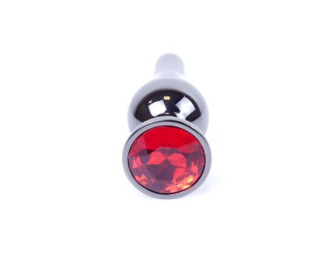 Plug-Jewellery Dark Silver BUTT PLUG- Red