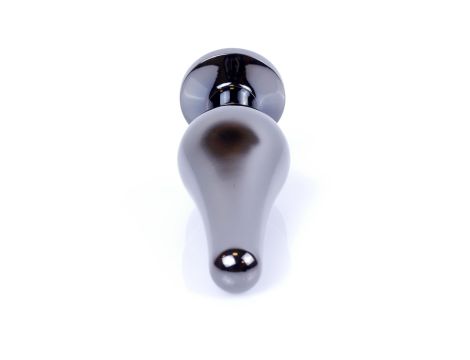 Plug-Jewellery Dark Silver BUTT PLUG- Red - 4