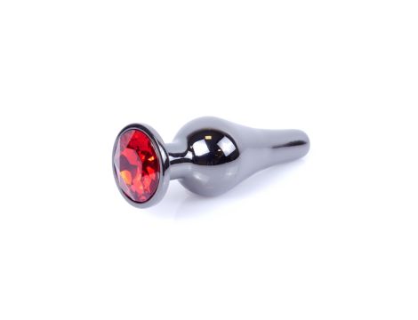 Plug-Jewellery Dark Silver BUTT PLUG- Red - 7