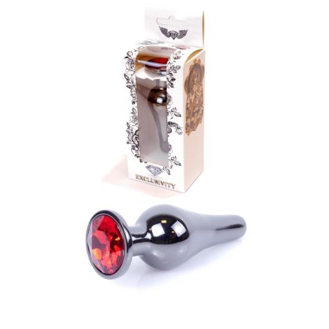 Plug-Jewellery Dark Silver BUTT PLUG- Red - 9