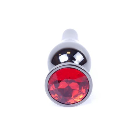 Plug-Jewellery Dark Silver BUTT PLUG- Red