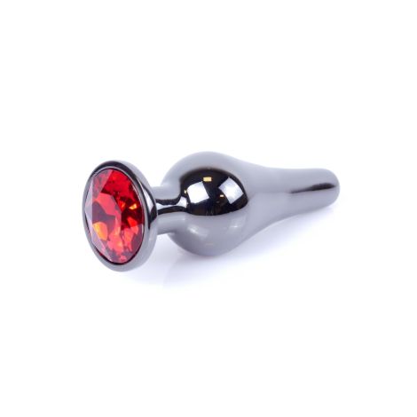 Plug-Jewellery Dark Silver BUTT PLUG- Red - 7